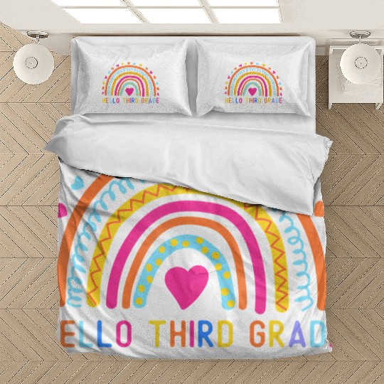 Hello Third Grade Rainbow 3rd Grade Teacher Back Bedding Sets