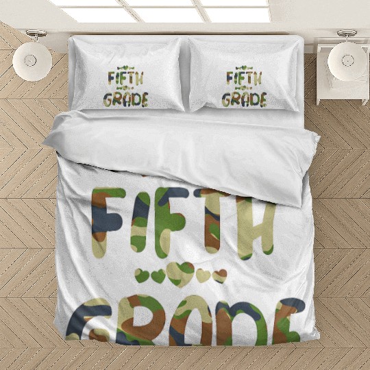 Team 5th Fifth Grade Camo Teacher Student Back To Bedding Sets