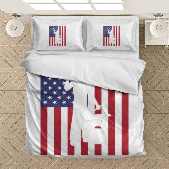 Blacmith Heat Beat Repeat Usa Flag Patriotic Blacm Bedding Sets