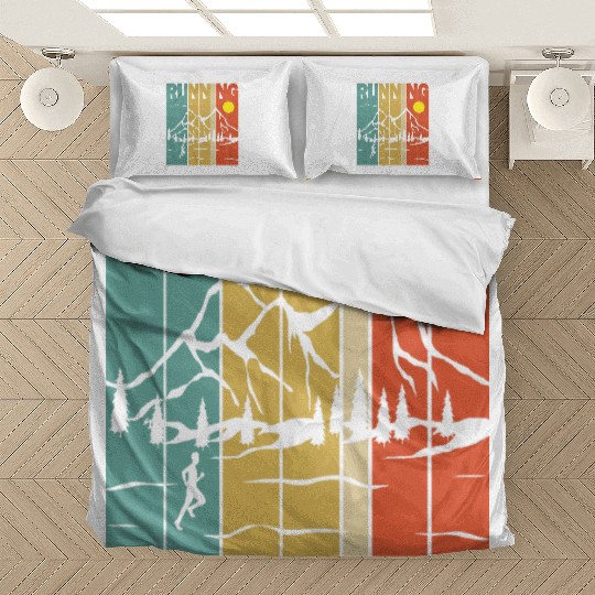 Retro Running Outdoors Funny Bedding Sets