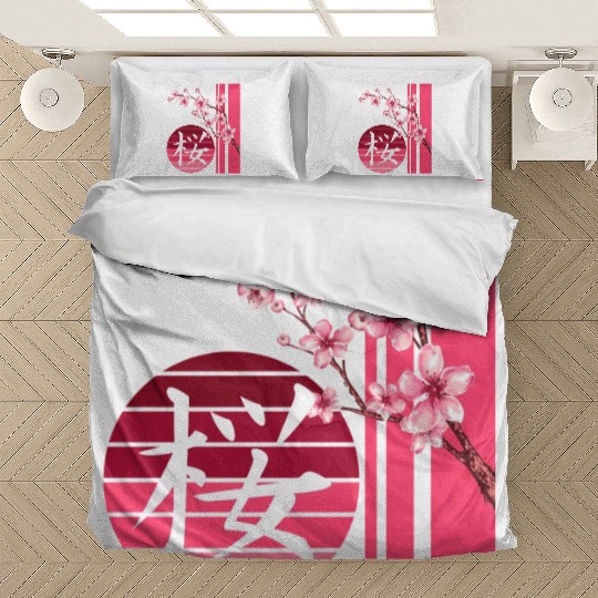 Sakura Flowers Spring Cherry Blossoms Japanese Kan Bedding Sets