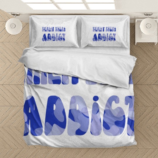 Thrift Store Addict blue camo Bedding Sets