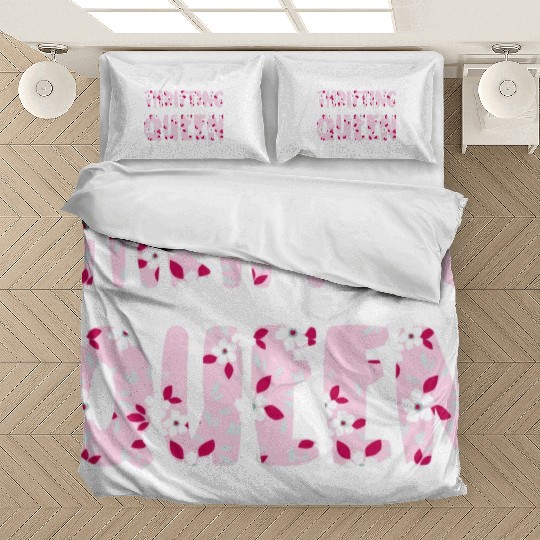 Thrifting Queen pink floral Bedding Sets