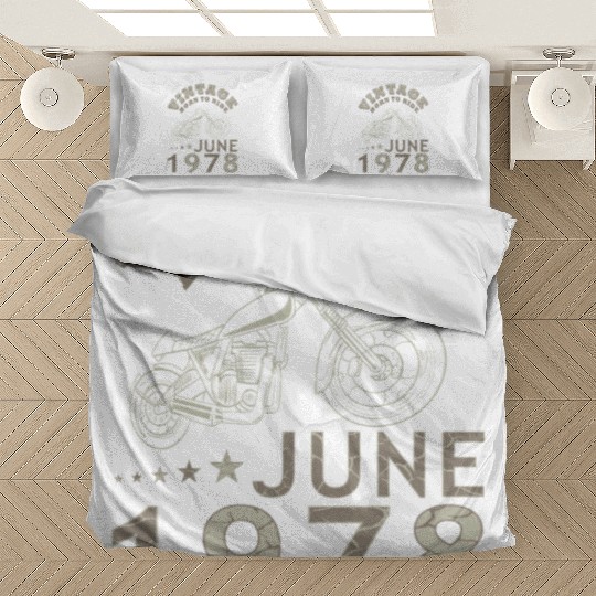 Biker motorcycle June 1978 45 years saying Bedding Sets