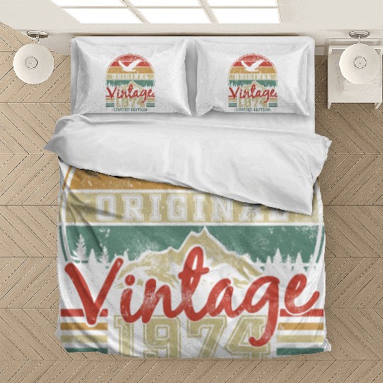 Vintage 1974 Birthday Gift Bedding Sets