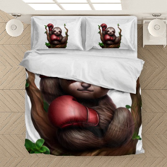Boxing sloth on tree Bedding Sets