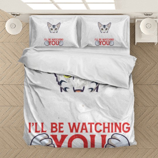 I'Ll Be Watching You Oriental Cat Owner Bedding Sets