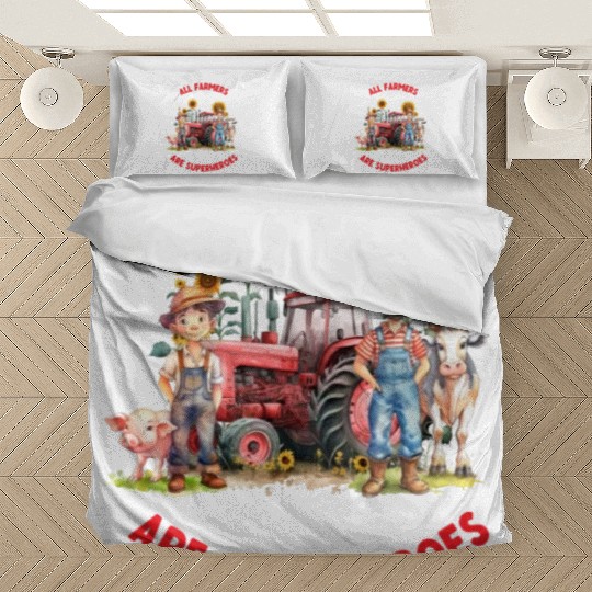 All farmers are superheroes Bedding Sets