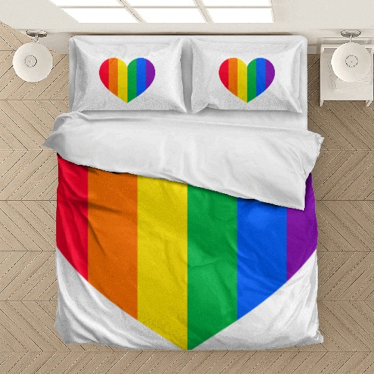 Gay Pride Rainbow Heart Bedding Sets