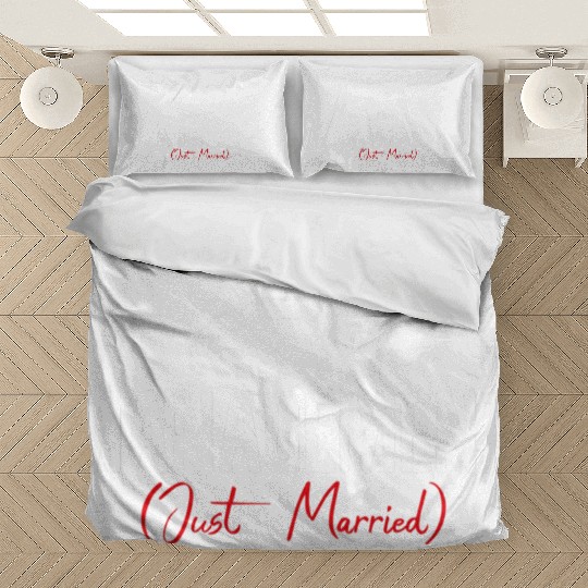 Under Newagement Just Married Groom Bride Wedding Bedding Sets
