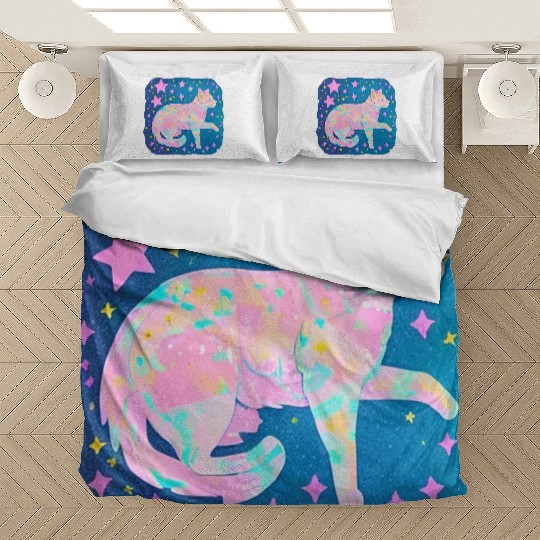 Neon Star Cat Bedding Sets