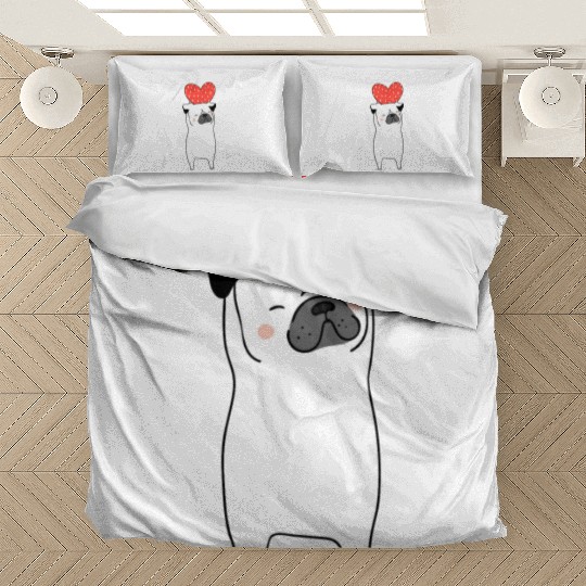Dog With Heart Happy Valentine Funny Print Dog Wit Bedding Sets