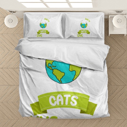 Save The Earth Cats Live Here World Environment Bedding Sets