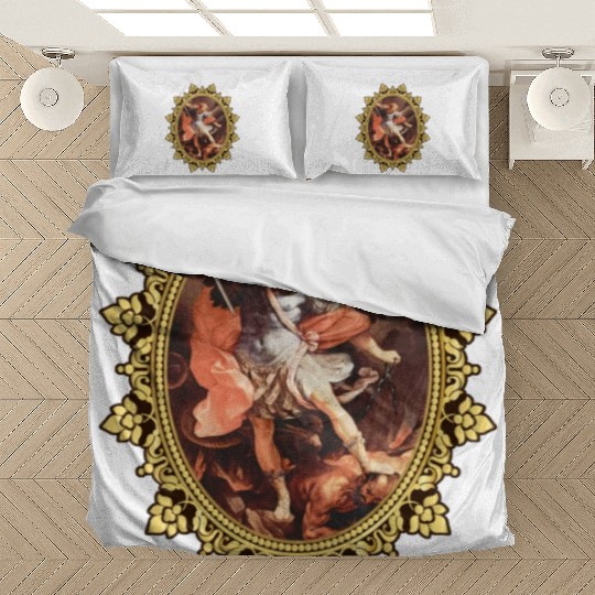 St. Michael the Archangel Icon Dragon Catholic Ang Bedding Sets