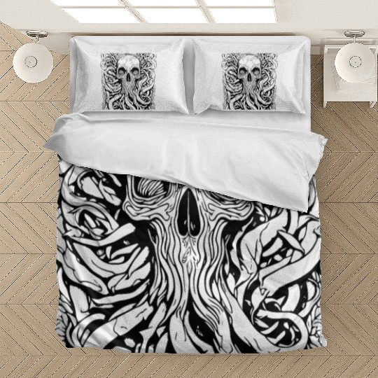 skull octopus rock and roll Bedding Sets