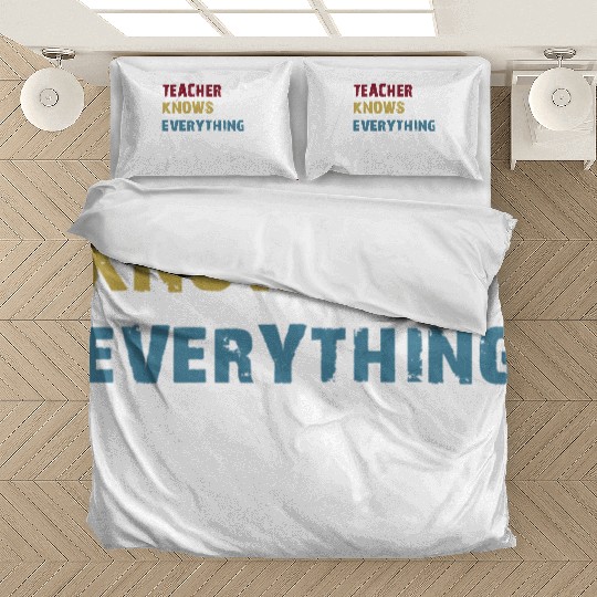 Teacher Knows Everything Christmas Teacher Gift Bedding Sets