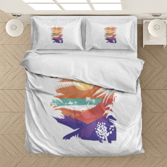 Bride Groom Vacation Newlywed Couple Honeymoon Bedding Sets