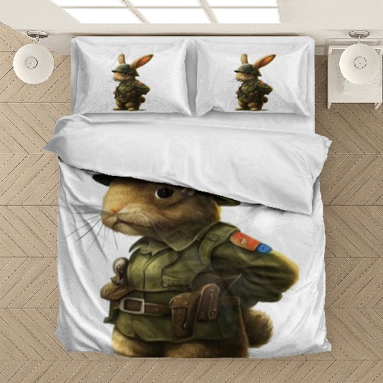 Courageous Bunny Soldier Bedding Sets