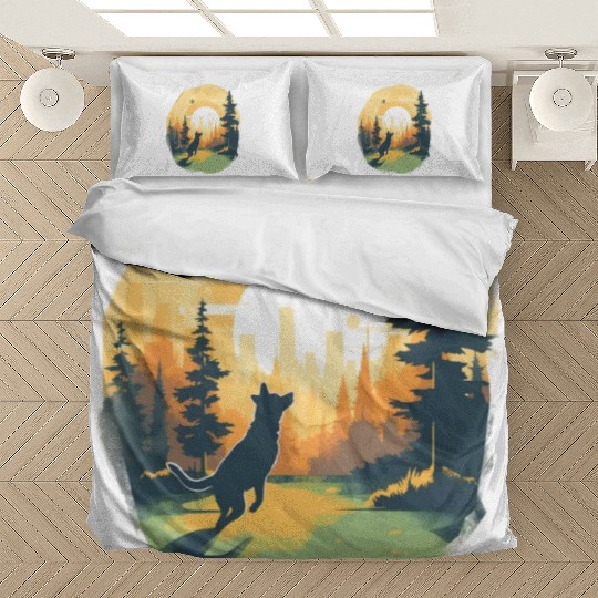 Joyful Dog in Summer Park Bedding Sets