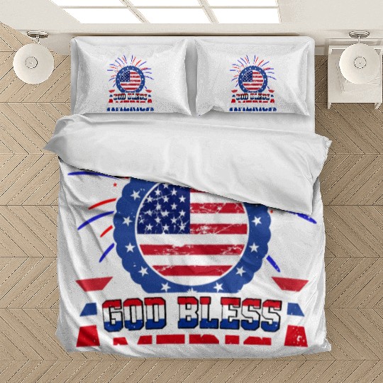 God Bless America Independence Day USA Patriot Bedding Sets