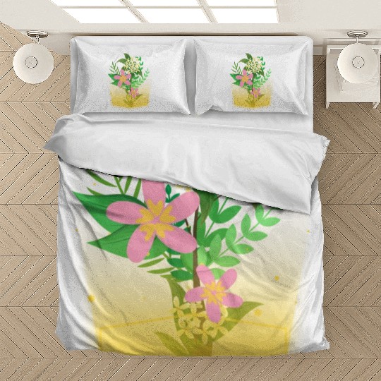 flowers and plants with magic lights Bedding Sets