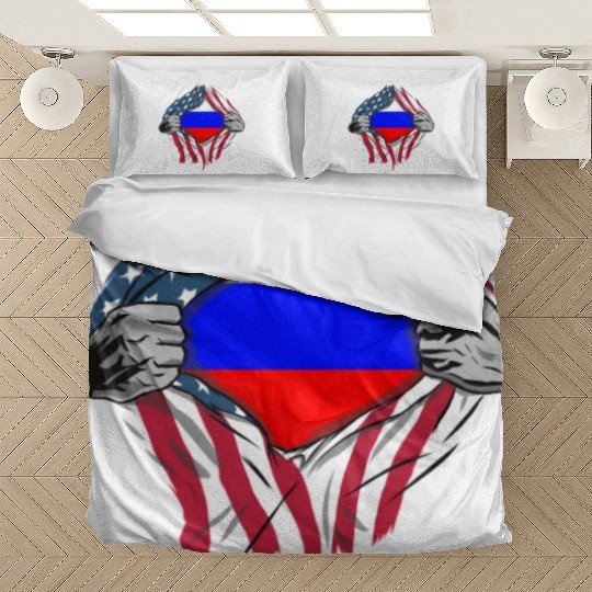 Russian American Blood Inside Me Country Flags Bedding Sets