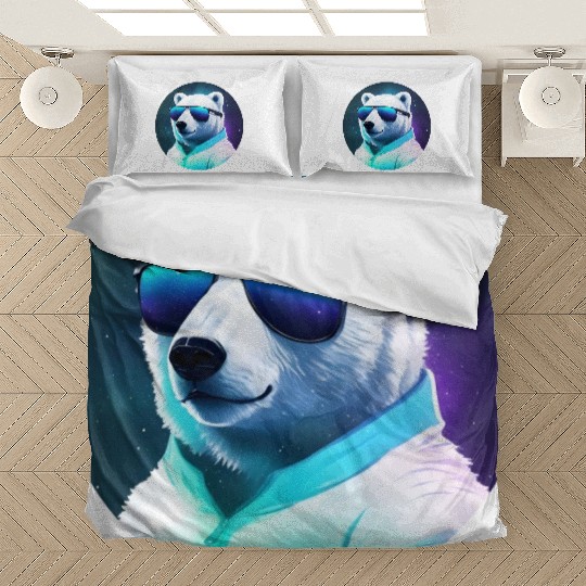 Cool polar bear with sunglasses Bedding Sets