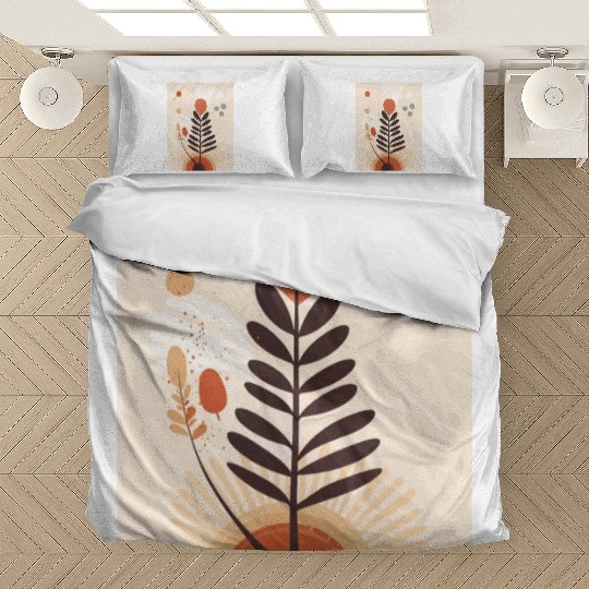 Minimalist Botany Mid Century Style Silhouette Bedding Sets