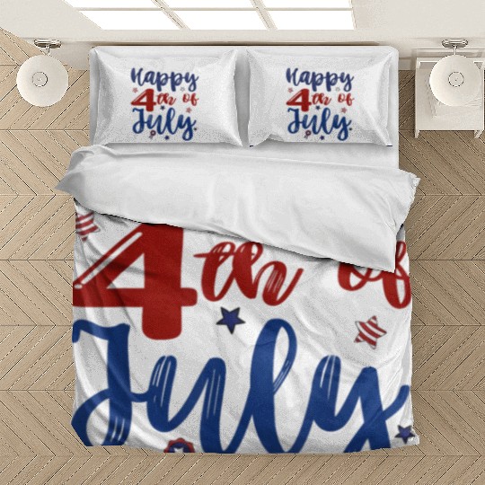 Fireworks Happy 4th Of July US Flag American 4th Bedding Sets