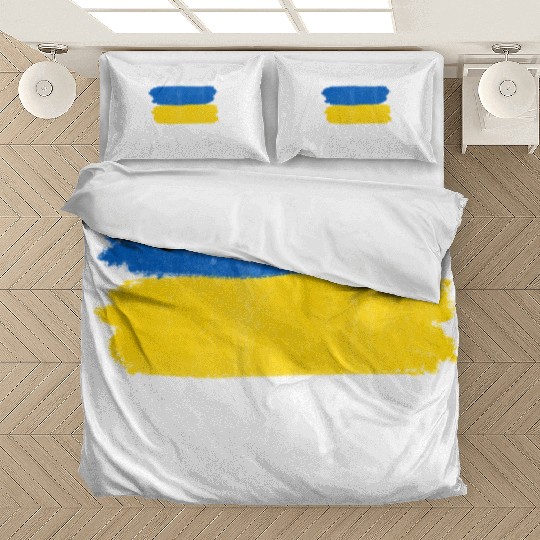 Painted Ukraine Flag Ukrainian Flag Fan Bedding Sets