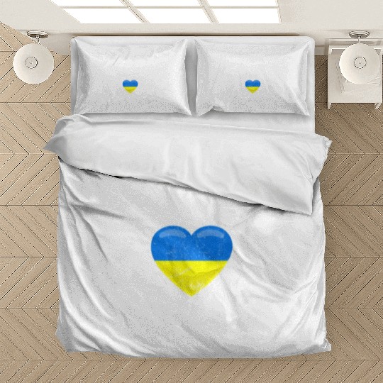 Heartbeat Ukraine Heart Ukrainian Flag Bedding Sets