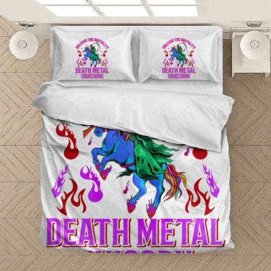Goth Rock Satan Unicorn Festivals Death Metal Bedding Sets