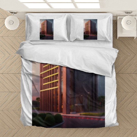 The red building logo design in Bedding Sets cloths