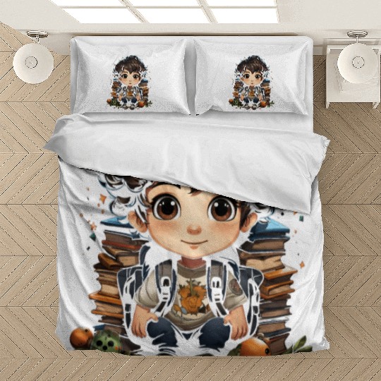 Back to School Pre-K Kindergarten Student Chibi Bedding Sets