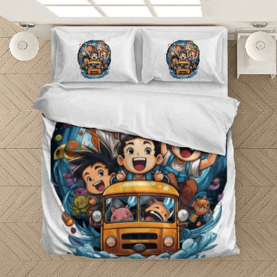 Back to School Pre-K Kindergarten School Bus Bedding Sets