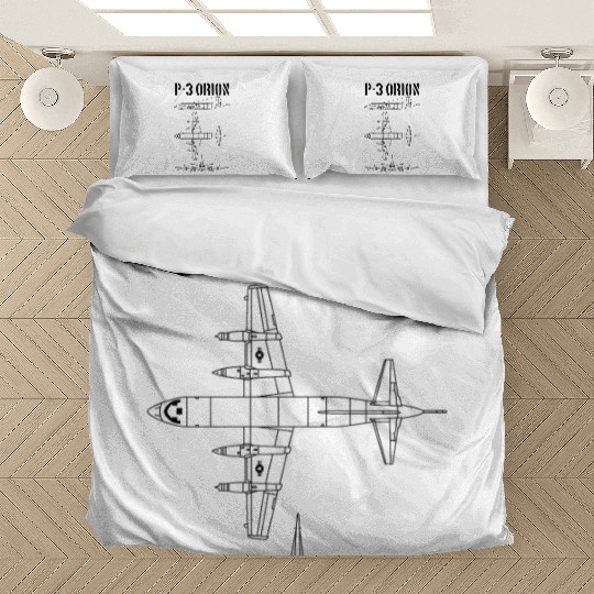 P3 Orion Military Airplane Schematic Orion Pilot Bedding Sets
