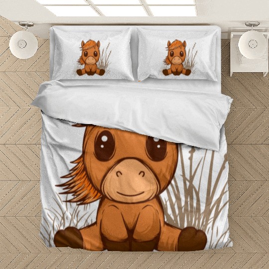 kawaii cute chibi horse Bedding Sets