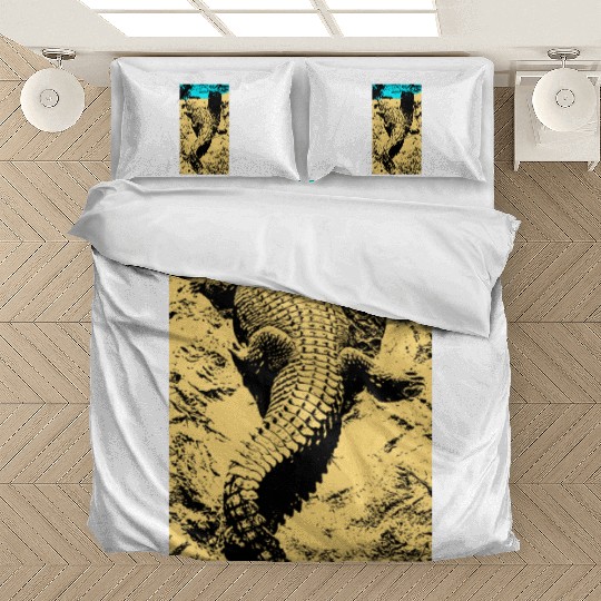Alligator vintage art Colored Bedding Sets