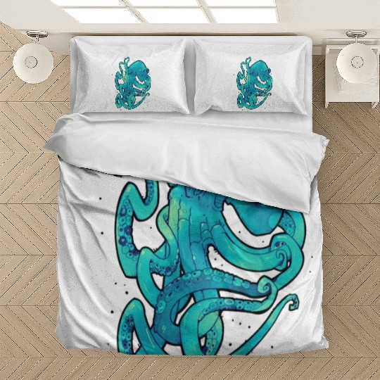 Blue Green Octopus Bedding Sets