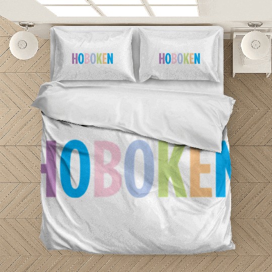 Hoboken New Jersey Colorful Type Bedding Sets