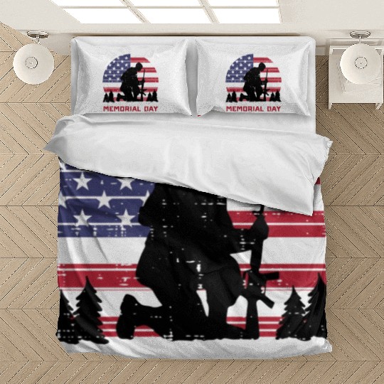 Honor The Fallen Heroes Memorial Day Us Flag Bedding Sets