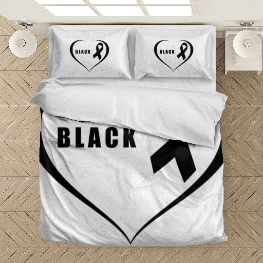 I Wear Black For My Dad Skin Cancer Awareness Bedding Sets