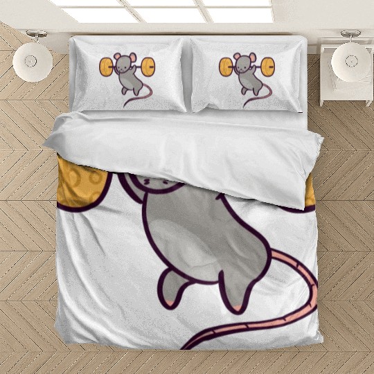 Cute Gym Rat Cheese Squat Bedding Sets