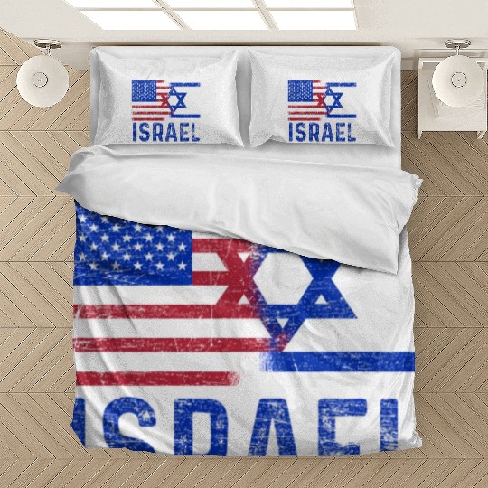 Us Flag I Stand With Israel Bedding Sets