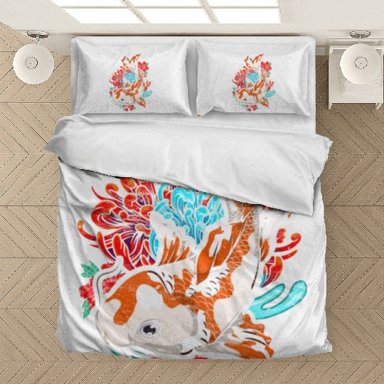 Koi fish farmer gift colorful koi carp Bedding Sets