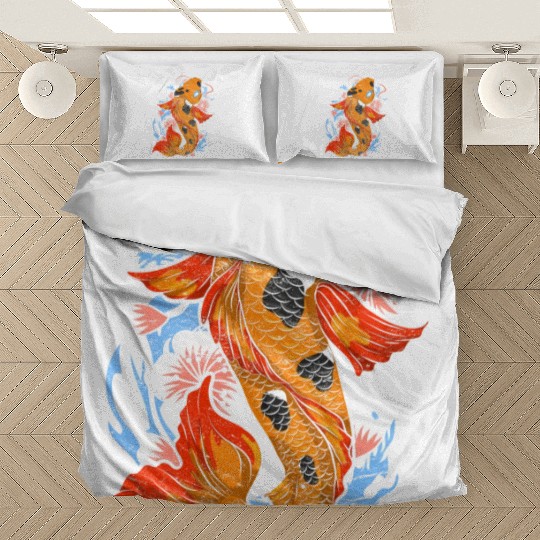 Koi fish farm gift colorful koi carp Bedding Sets