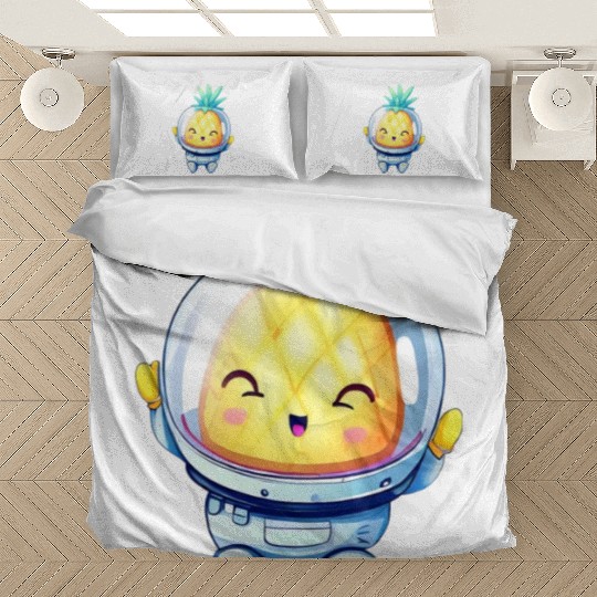 Kawaii astronauts pineapple Bedding Sets