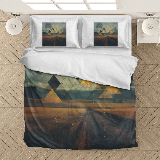 Geometric Abstract Landscape [Surreal Aesthetic] Bedding Sets