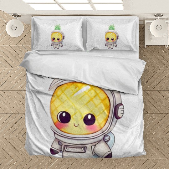 Kawaii astronauts pineapple Bedding Sets