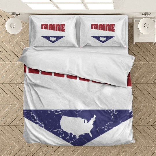 Retro Vintage Maine Usa Bedding Sets